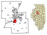 Peoria County Illinois Incorporated and Unincorporated areas Pekin Highlighted